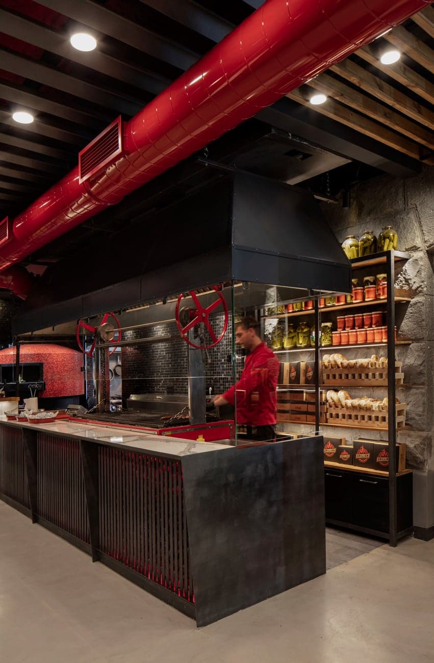 Contemporary Balkan restaurant interior in Yerevan