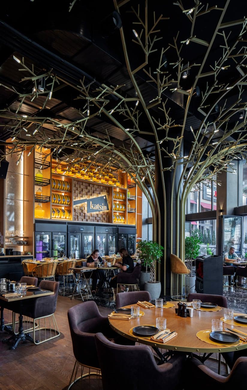 Contemporary restaurant interior in Yerevan