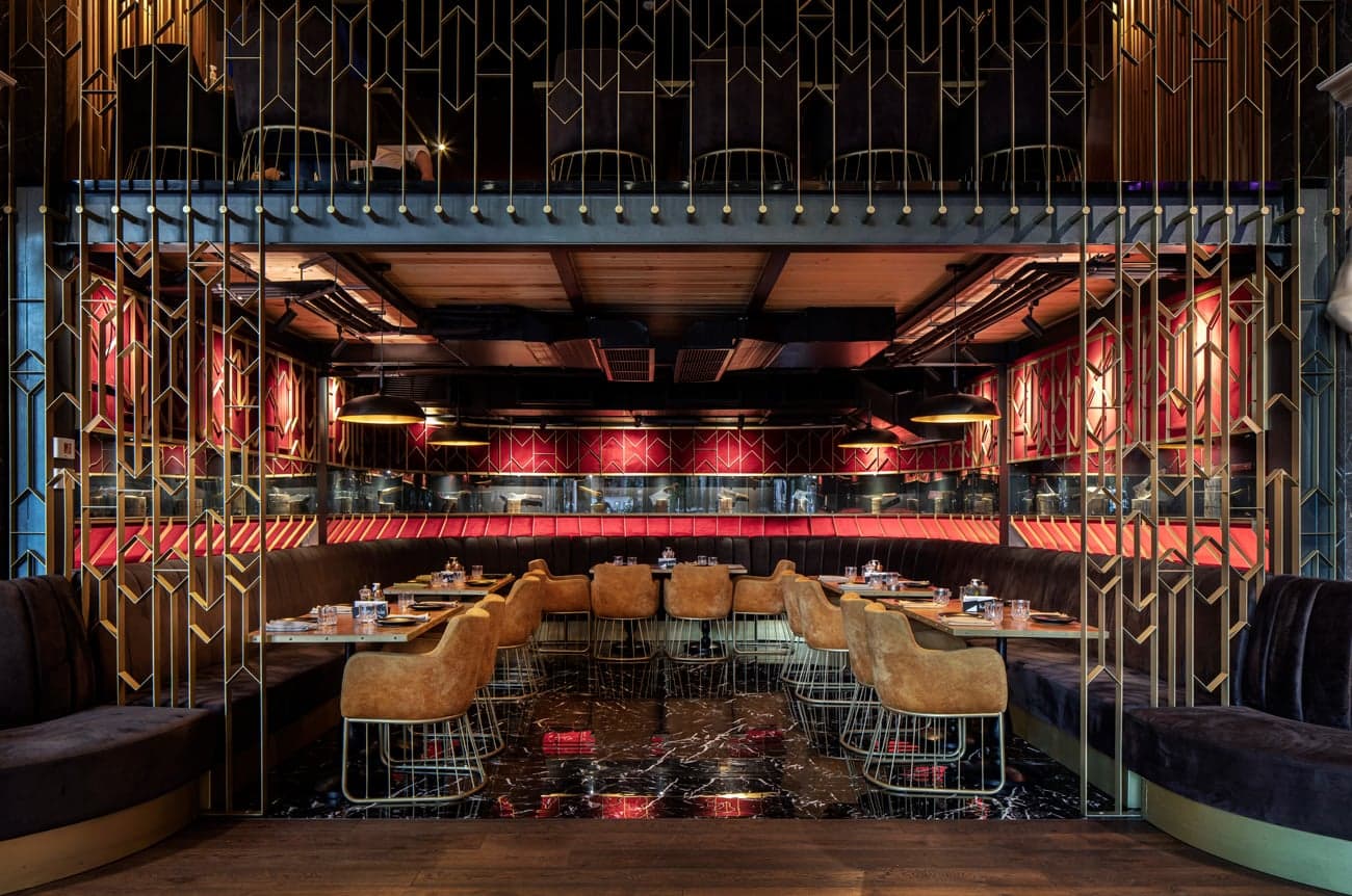 Contemporary restaurant interior in Yerevan