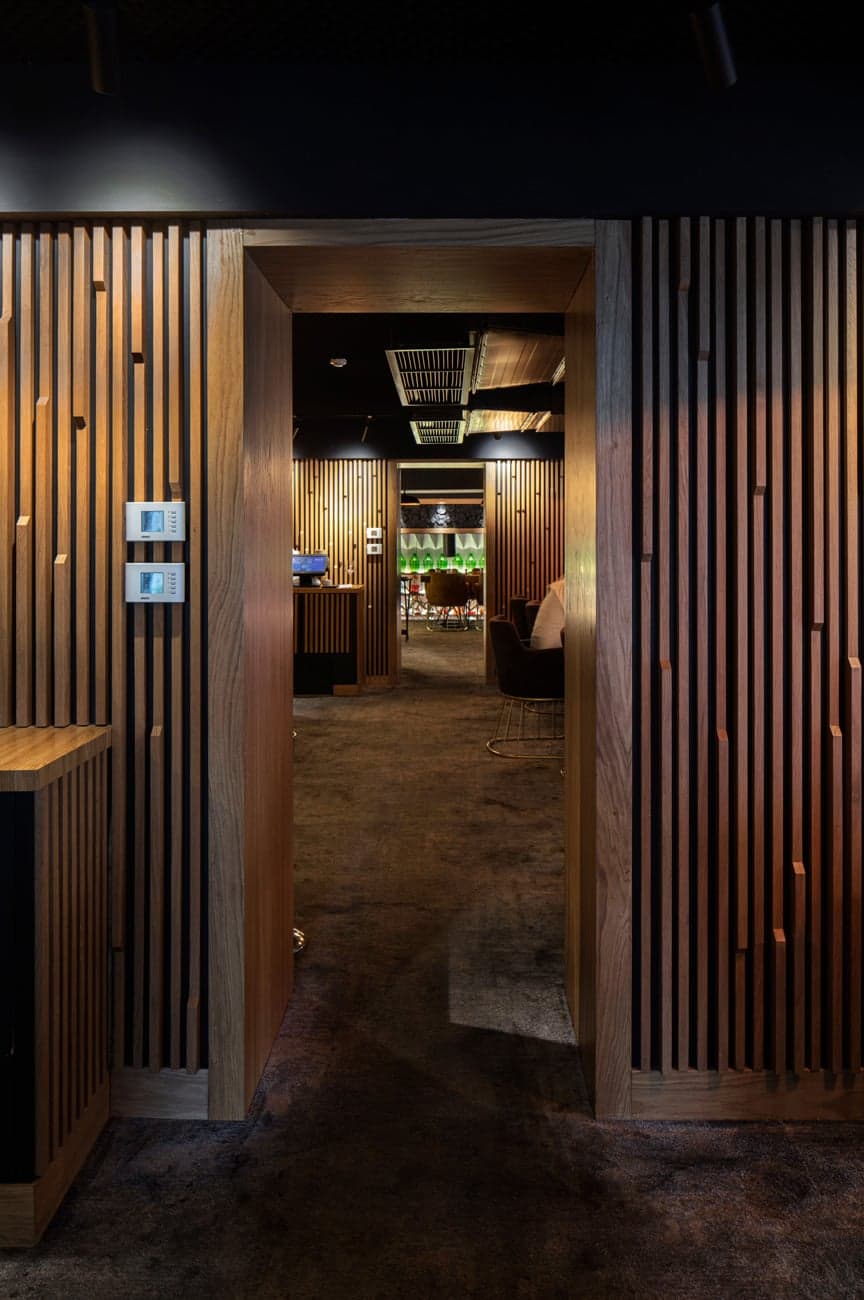 Elegant restaurant interior with premium lighting design