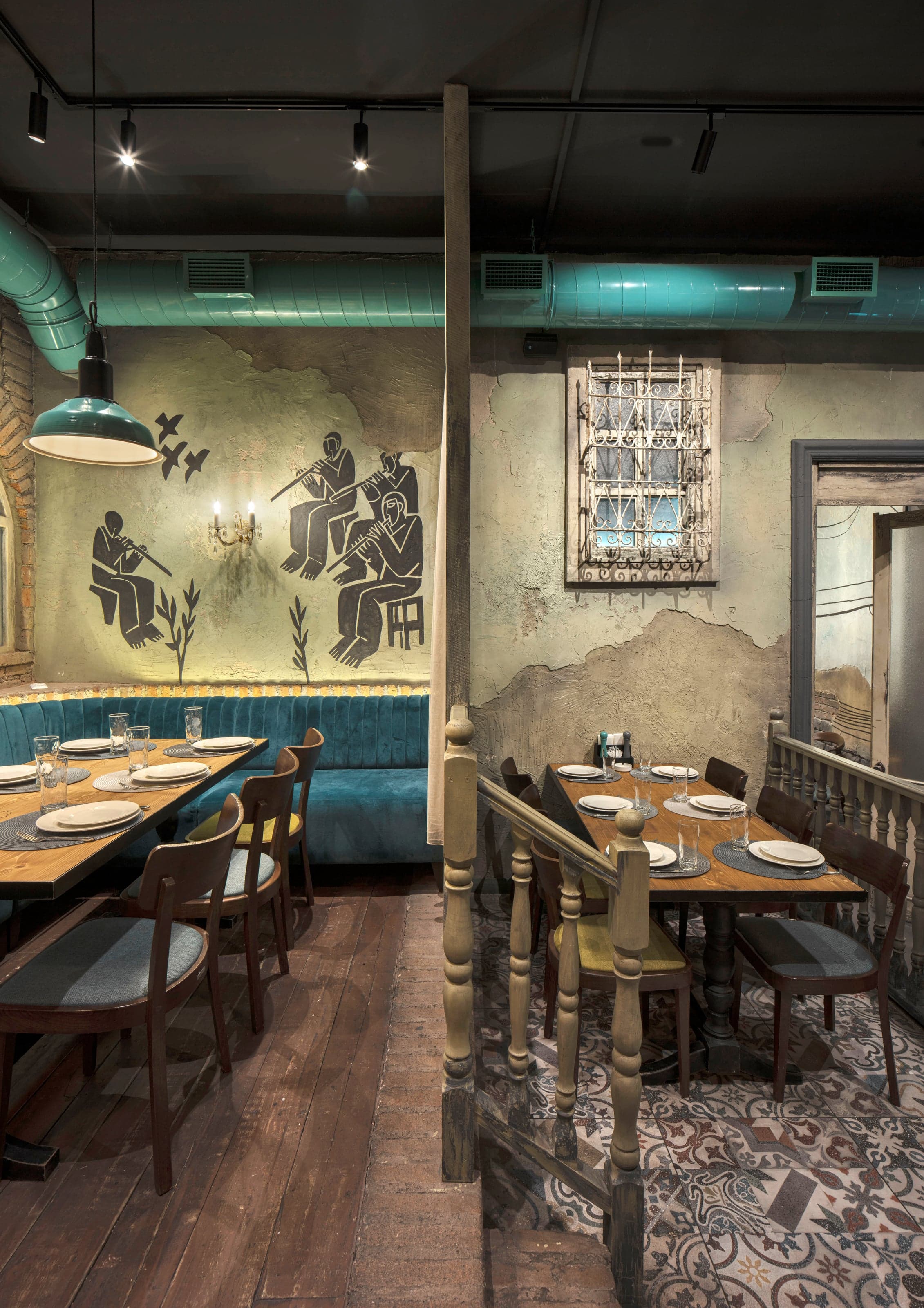 Contemporary Armenian restaurant interior in Yerevan