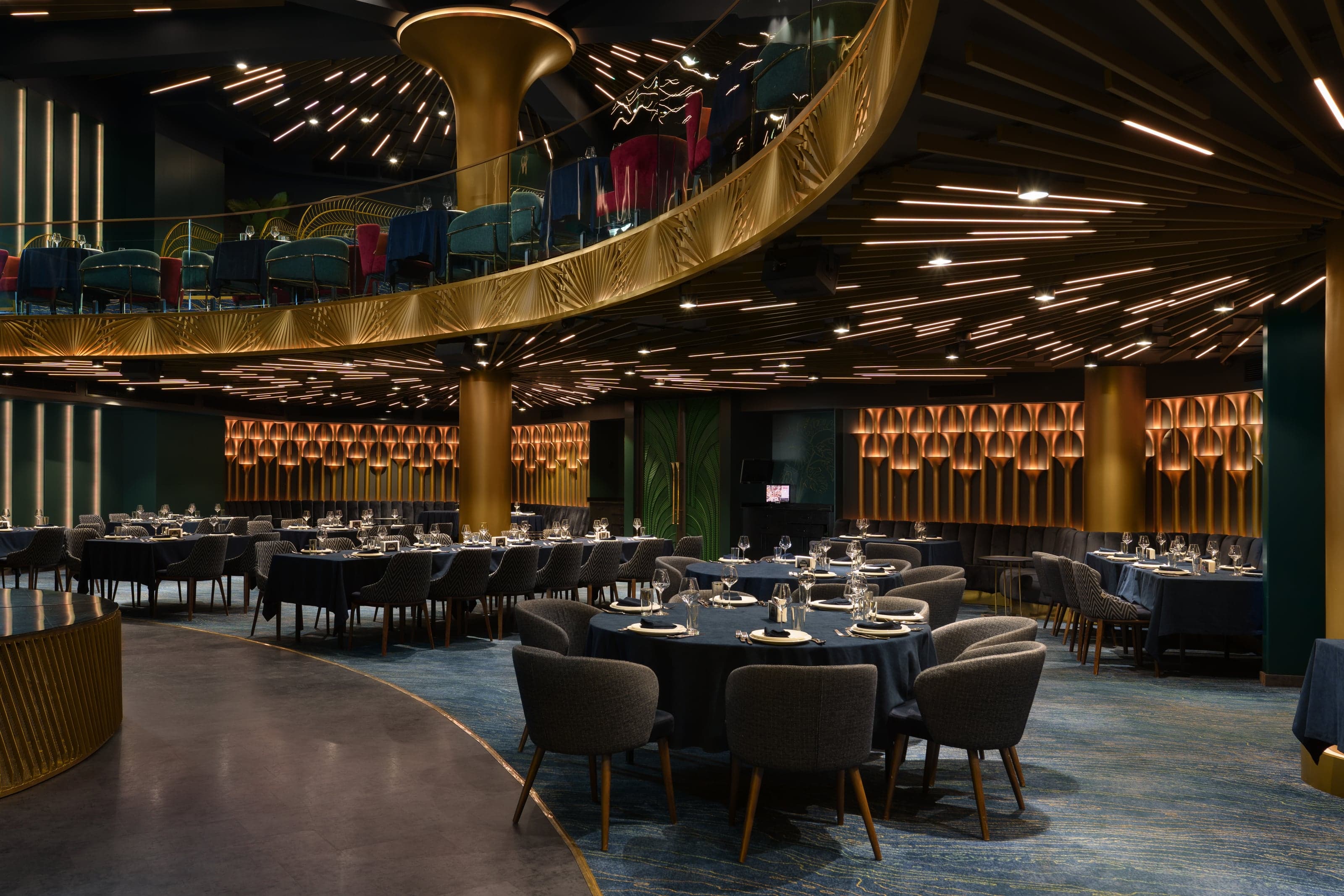 Modern hospitality architecture with live music venue