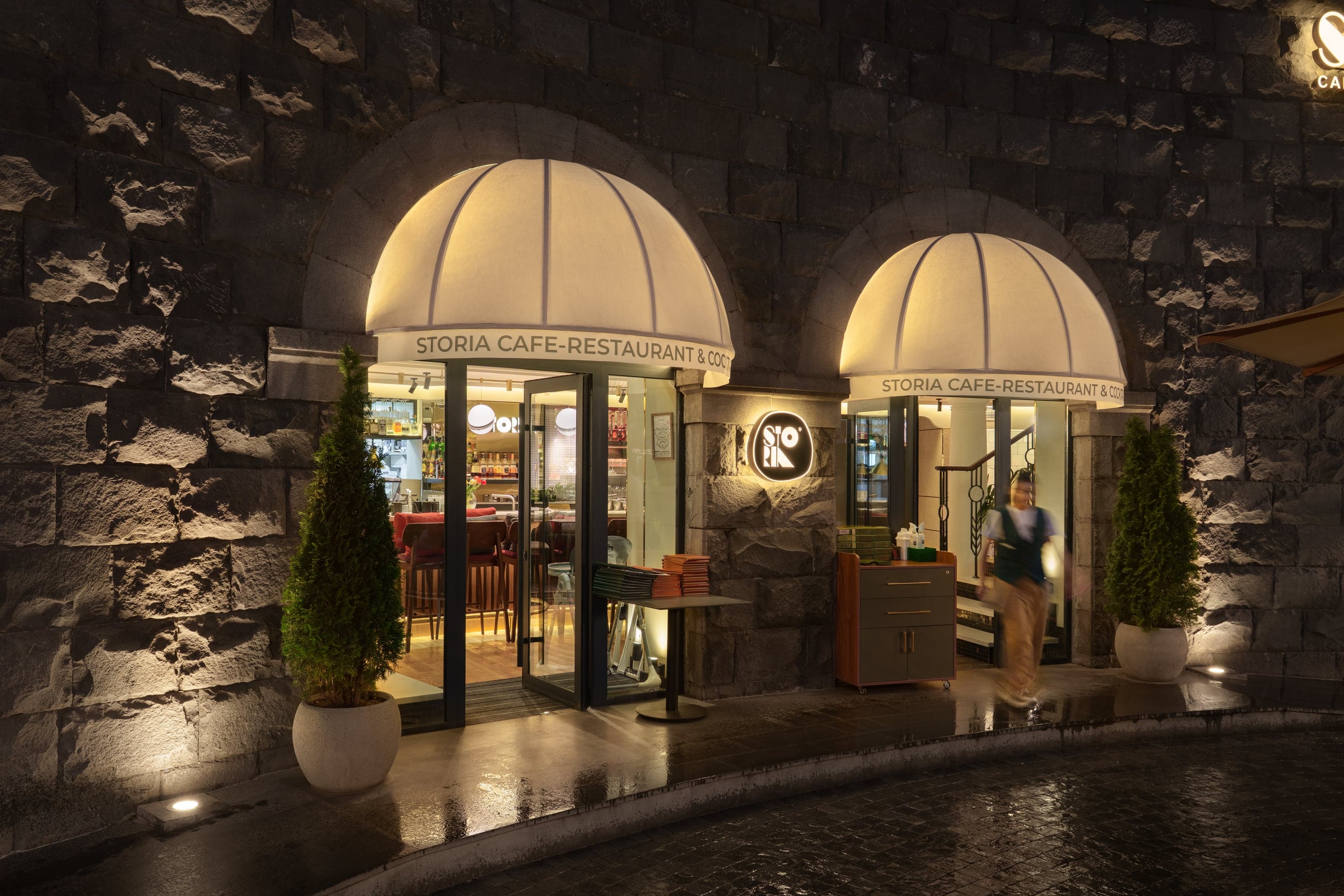 Contemporary restaurant interior in Yerevan