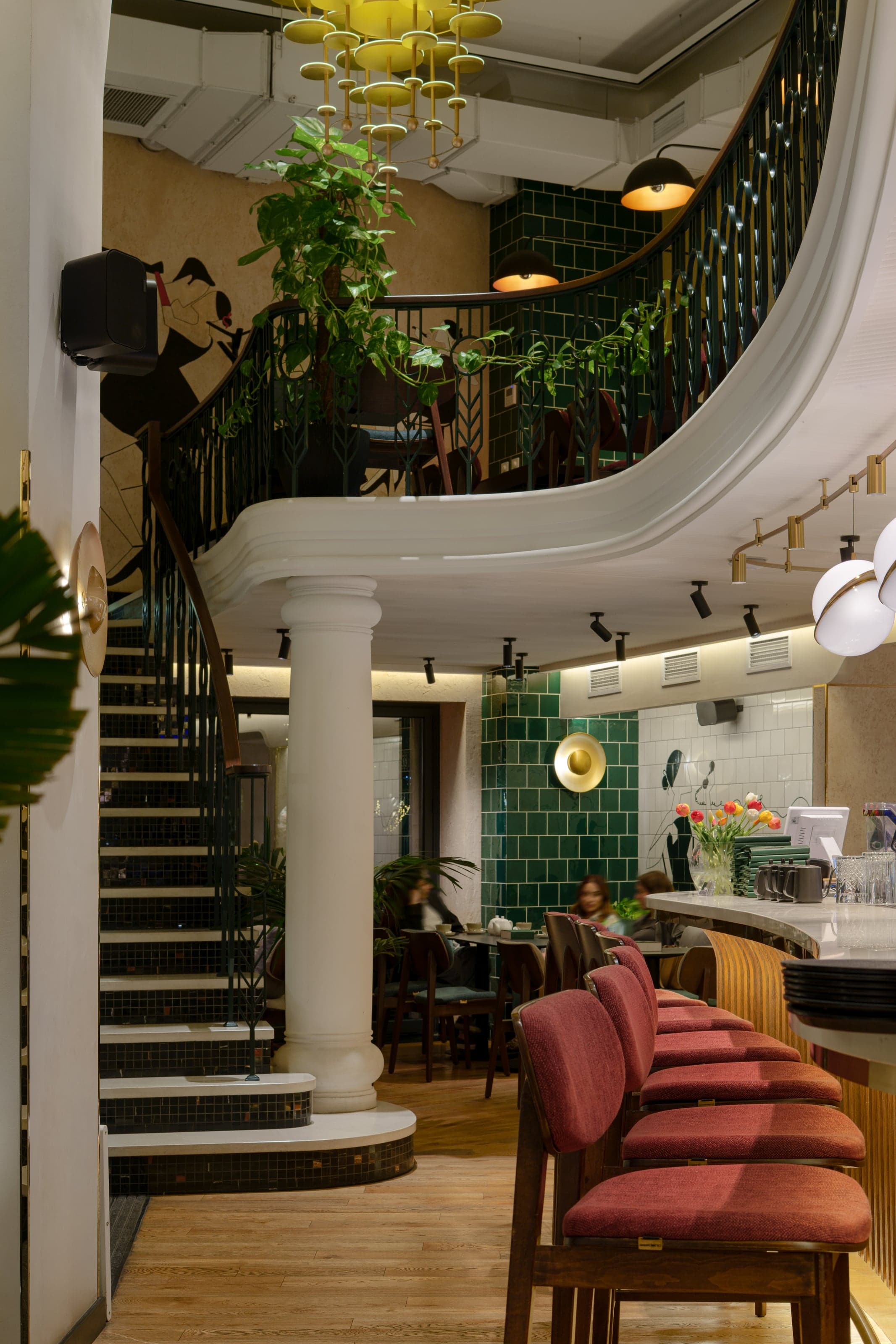 Modern restaurant design with refined materials