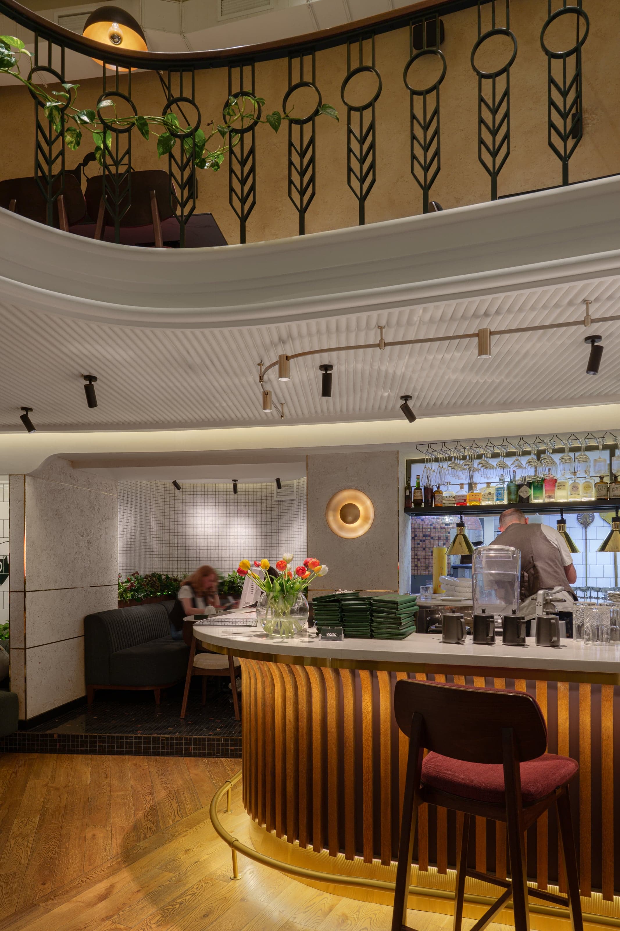 Modern restaurant design with refined materials