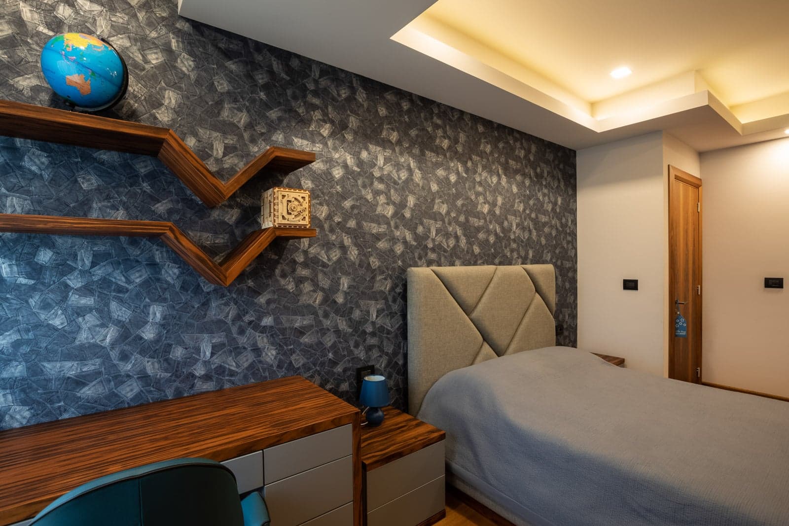 Custom cabinetry and architectural lighting