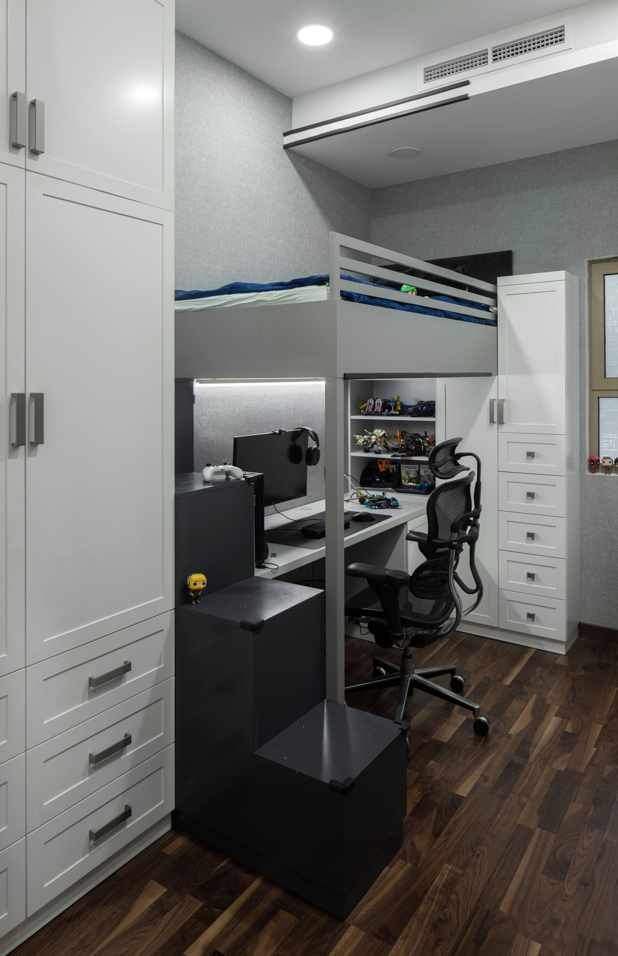 Contemporary kitchen interior with custom cabinetry
