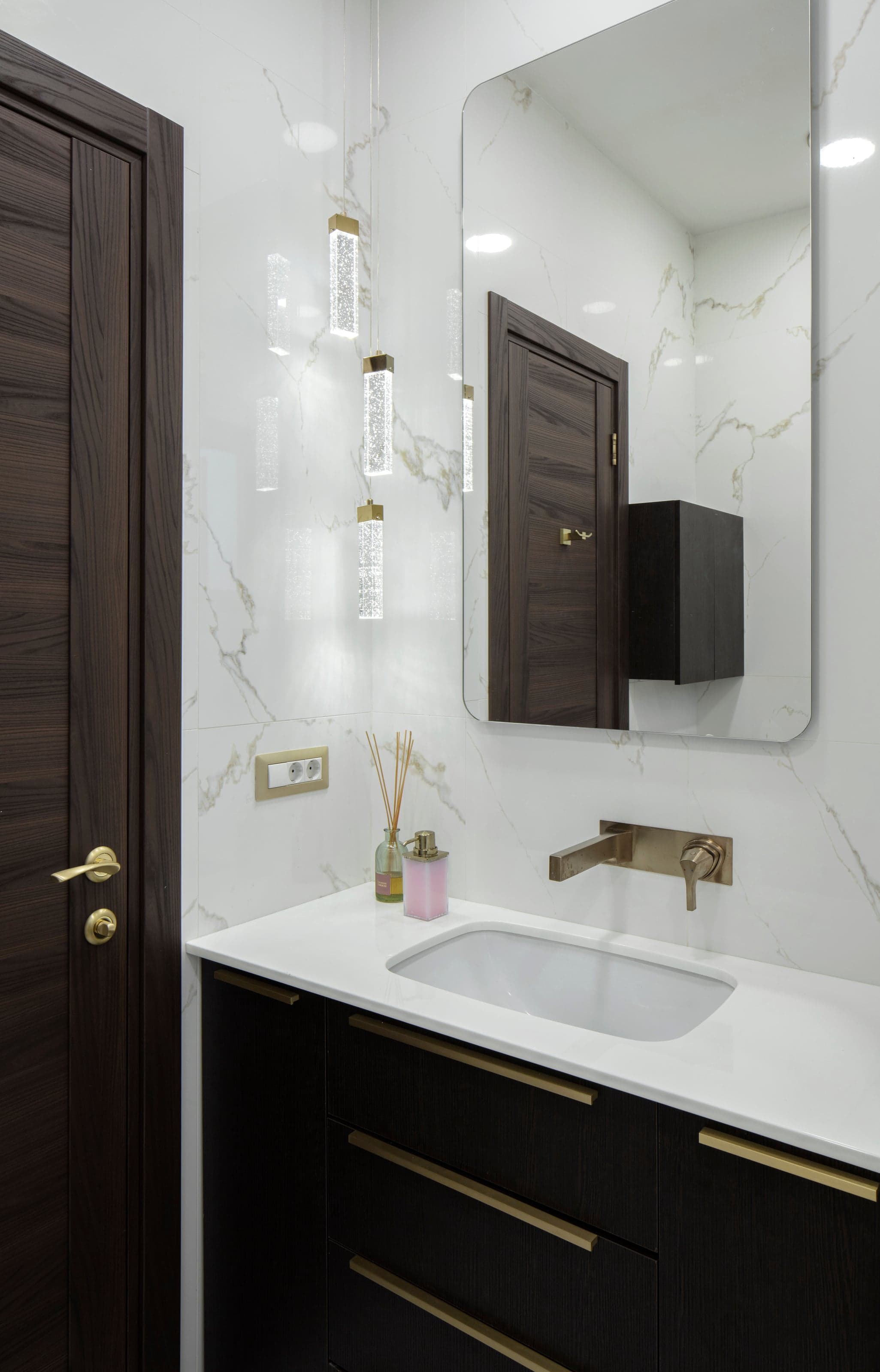 Elegant apartment interior with architectural lighting