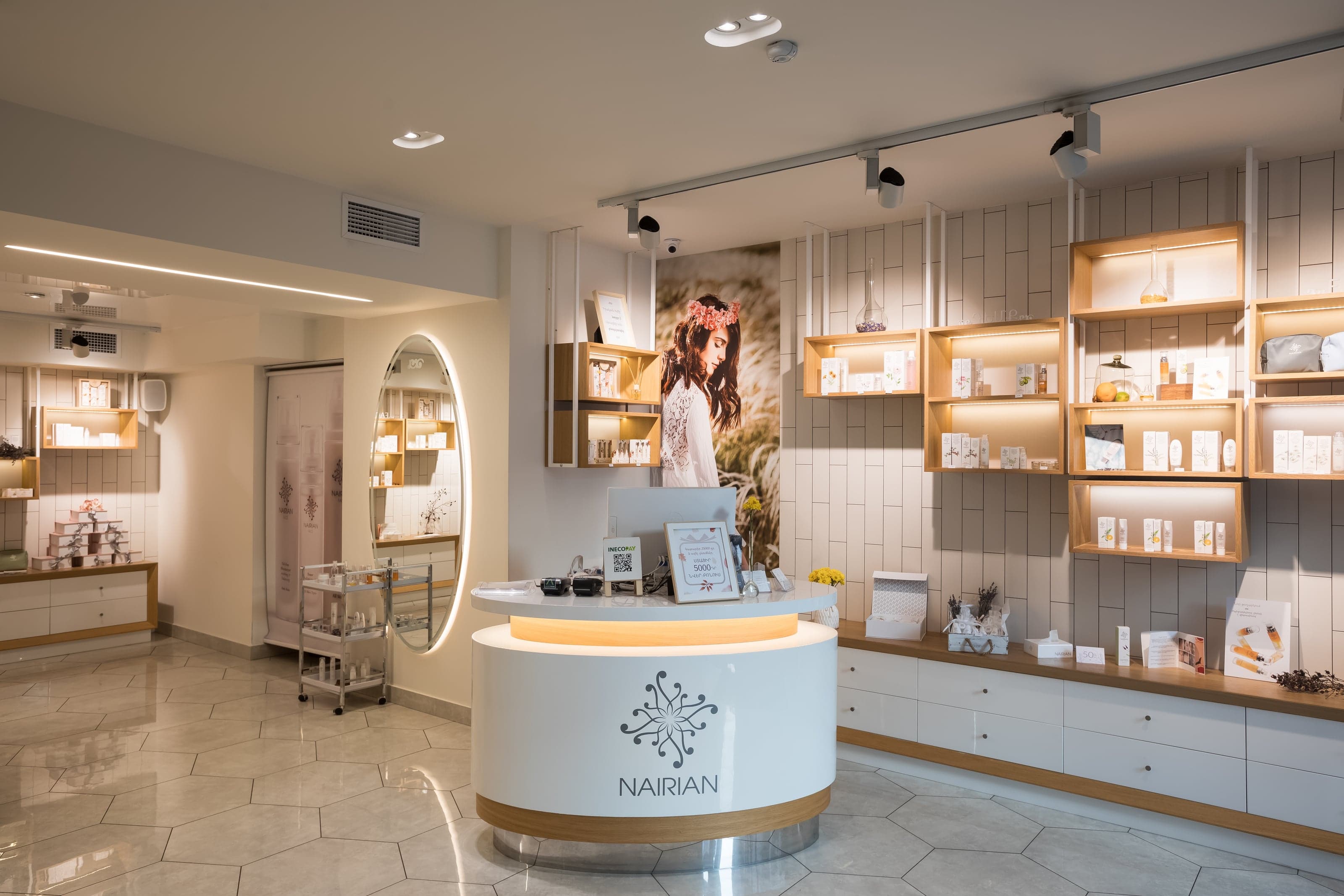 Premium cosmetics boutique interior in Yerevan