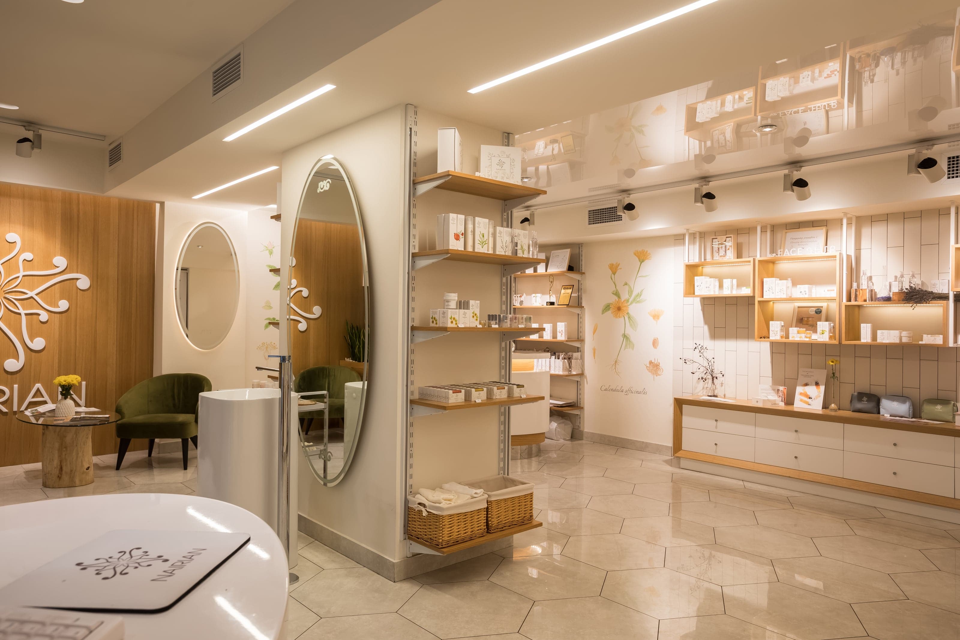 Modern cosmetics display interior